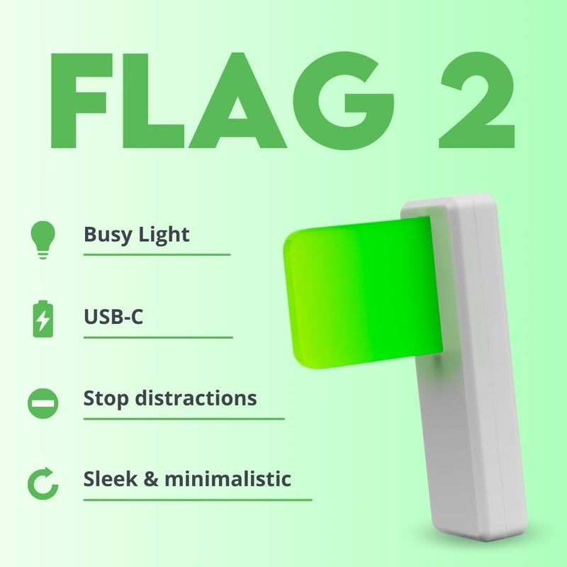 LUXAFOR Flag 2 - 2nd Generation Busy LED Light - Office Status and Availability Indicator - Avoid Workplace Distractions and Increase Productivity (White) - Image 1