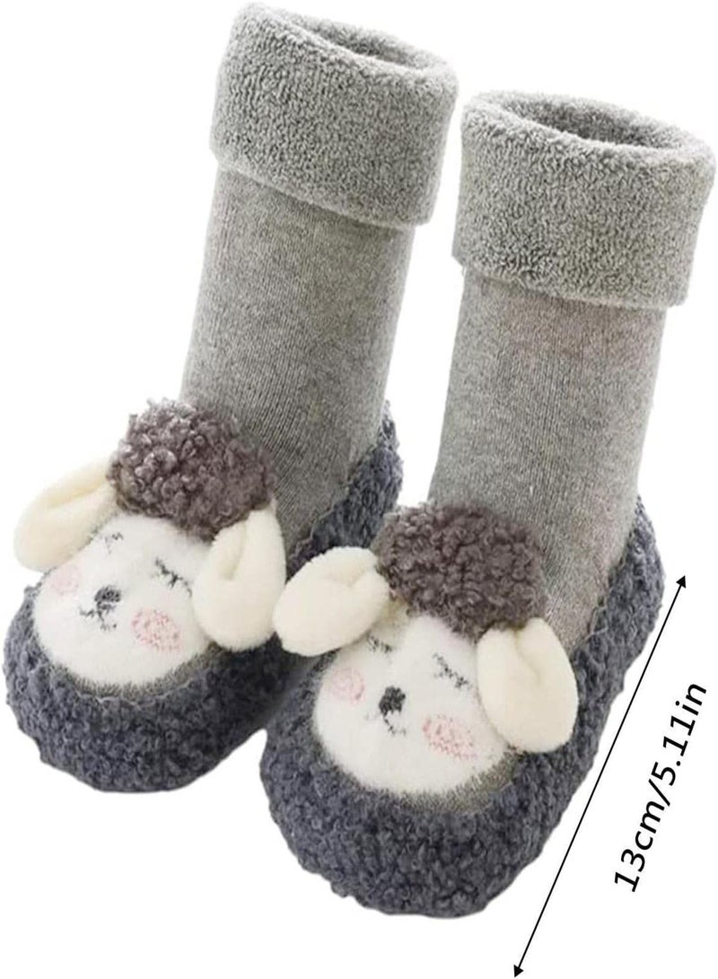 GGOOT Baby Floor Socks Shoes | Baby Cartoon Sheep Plush Shoes,Non-Skid Indoor Slipper Shoes Socks for Infant Baby Boy Girls Toddlers - Image 4