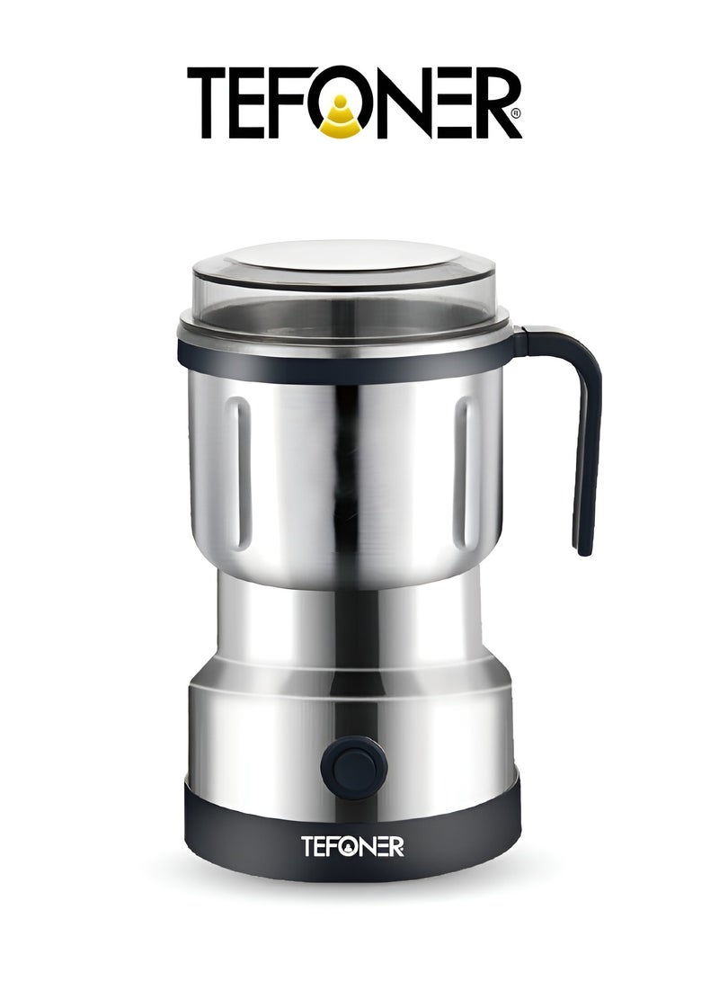 تيفونر مطحنة قهوة كهربائية TE-EL008 بسعة كبيرة 800 مل مطحنة قهوة قوية وسهلة الاستخدام مطحنة قهوة كهربائية من الفولاذ المقاوم للصدأ مناسبة للقهوة متعددة الأغراض مطحنة قهوة 600 واط مطاحن قهوة - Image 1