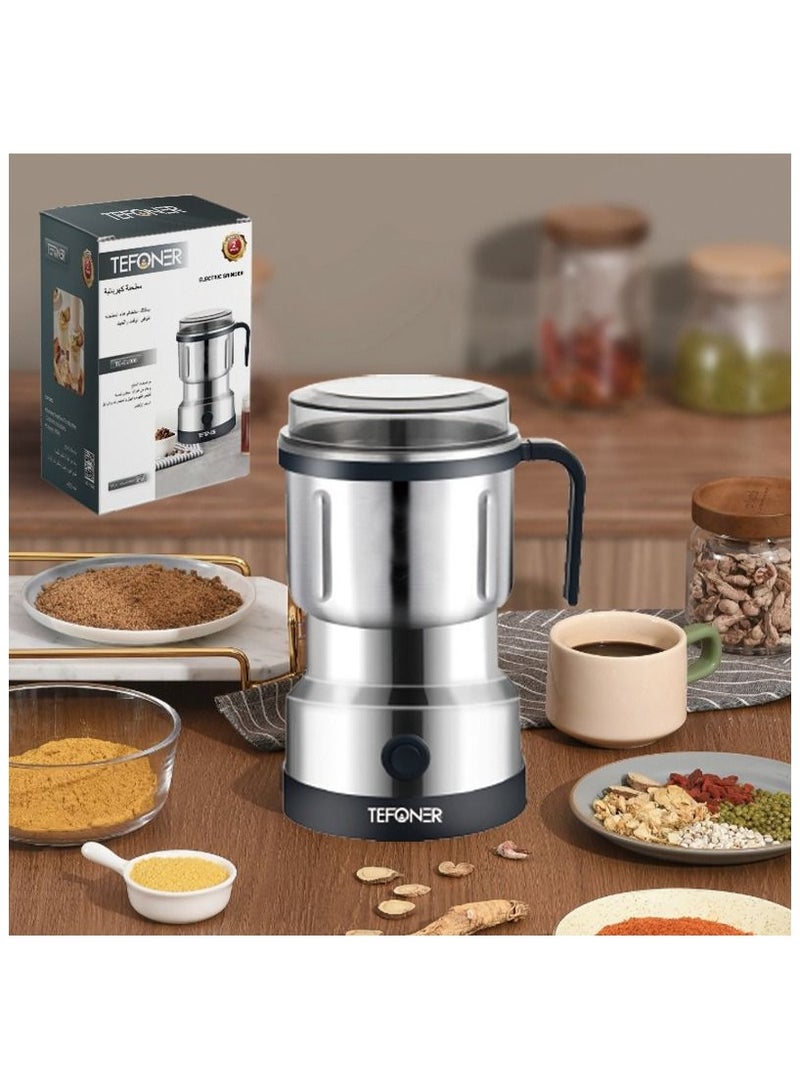 تيفونر مطحنة قهوة كهربائية TE-EL008 بسعة كبيرة 800 مل مطحنة قهوة قوية وسهلة الاستخدام مطحنة قهوة كهربائية من الفولاذ المقاوم للصدأ مناسبة للقهوة متعددة الأغراض مطحنة قهوة 600 واط مطاحن قهوة - Image 2