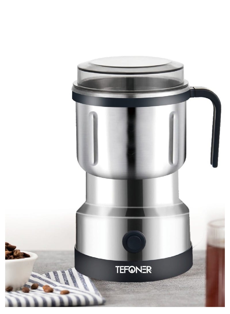 تيفونر مطحنة قهوة كهربائية TE-EL008 بسعة كبيرة 800 مل مطحنة قهوة قوية وسهلة الاستخدام مطحنة قهوة كهربائية من الفولاذ المقاوم للصدأ مناسبة للقهوة متعددة الأغراض مطحنة قهوة 600 واط مطاحن قهوة - Image 3