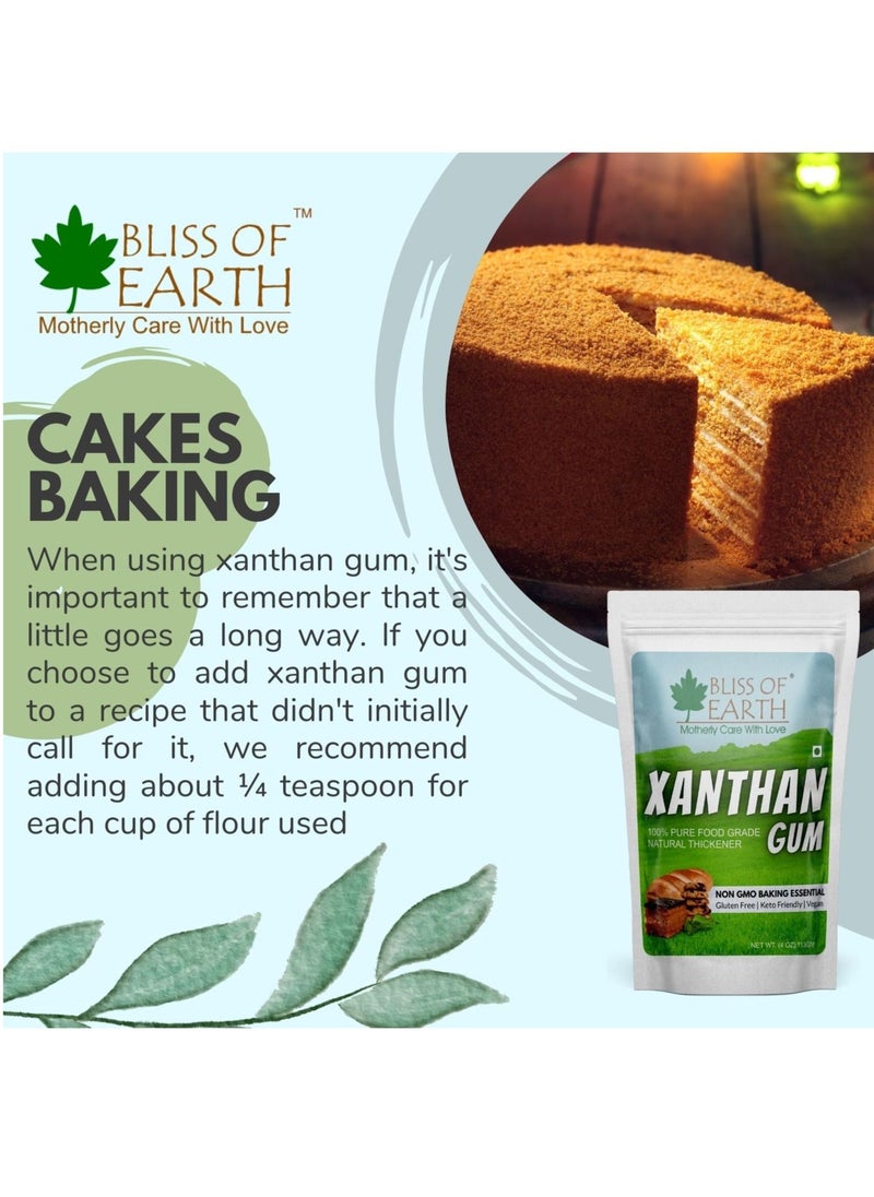 BLISS OF EARTH - Bliss of Earth 4 oz Xanthan Gum Powder Pure Food Grade Natural Thickener Gluten Free Keto Friendly Vegan 113gm - Image 1