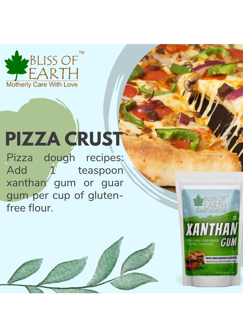 BLISS OF EARTH - Bliss of Earth 4 oz Xanthan Gum Powder Pure Food Grade Natural Thickener Gluten Free Keto Friendly Vegan 113gm - Image 1