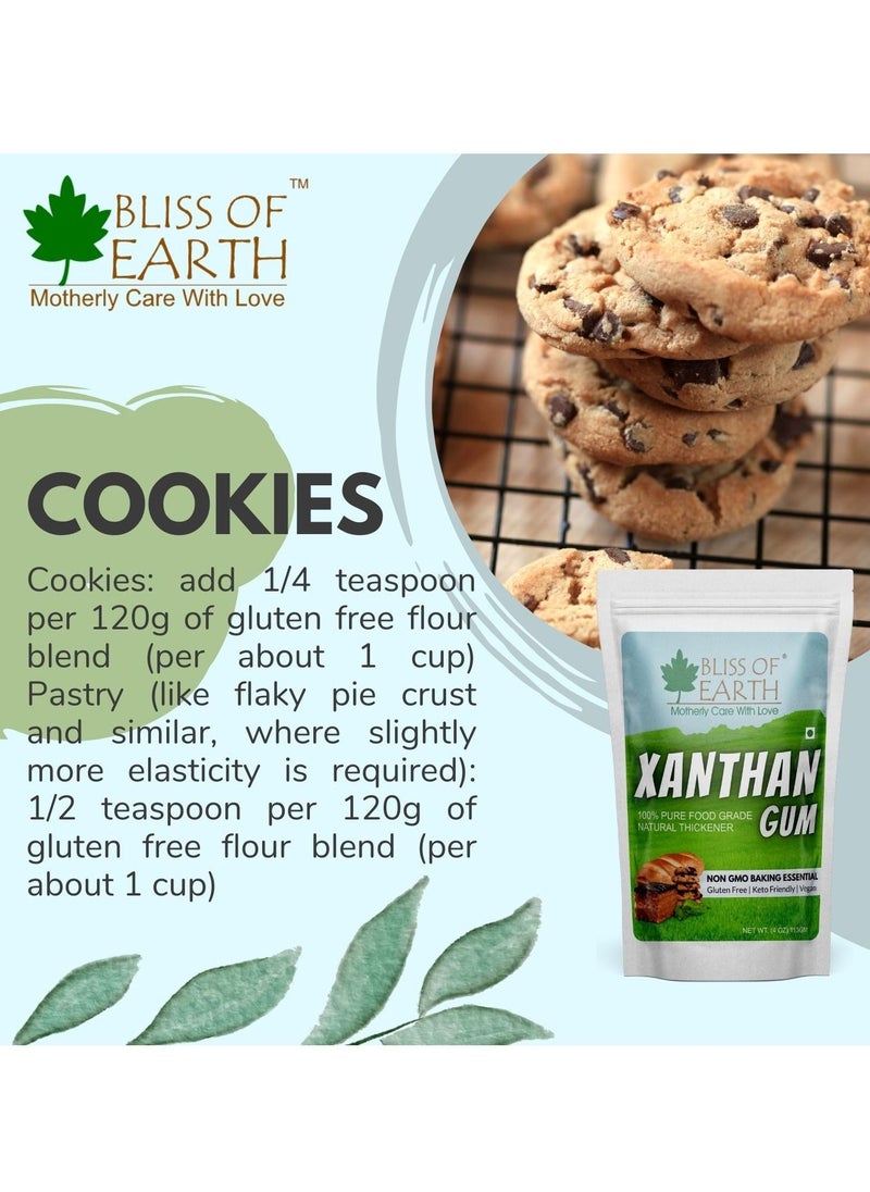 BLISS OF EARTH - Bliss of Earth 4 oz Xanthan Gum Powder Pure Food Grade Natural Thickener Gluten Free Keto Friendly Vegan 113gm - Image 1
