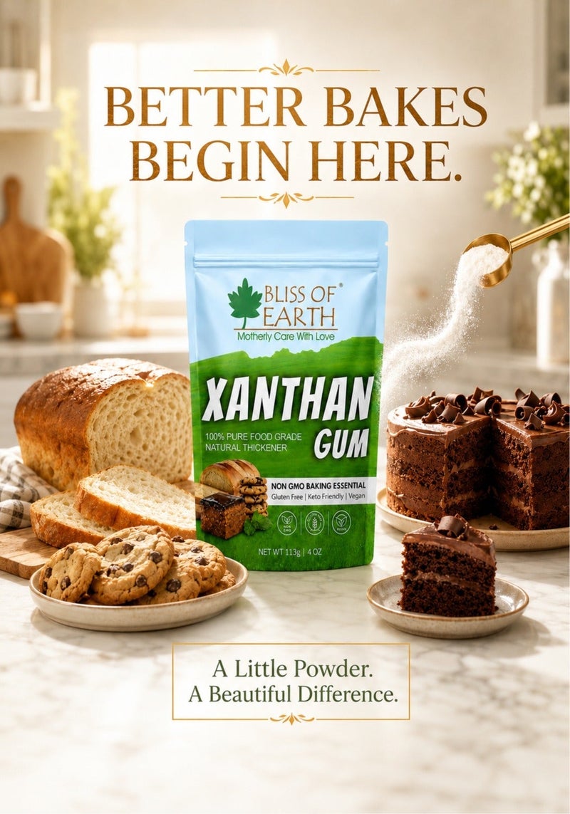 Bliss of Earth Xanthan Gum 113g | Ultra Strong Food Grade Thickener Powder | Gluten Free Baking Essential | Keto Vegan Stabilizer | Instant Sauce, Dressing, Ice Cream Texture Enhancer | High Performance Binder - Image 4