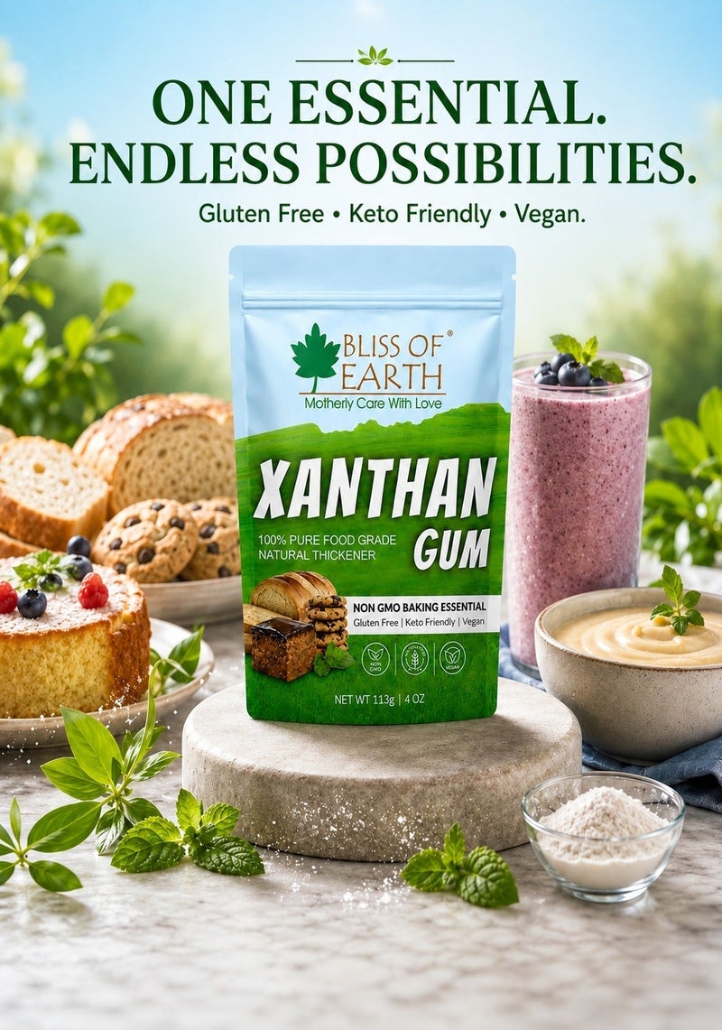 Bliss of Earth Xanthan Gum 113g | Ultra Strong Food Grade Thickener Powder | Gluten Free Baking Essential | Keto Vegan Stabilizer | Instant Sauce, Dressing, Ice Cream Texture Enhancer | High Performance Binder - Image 3