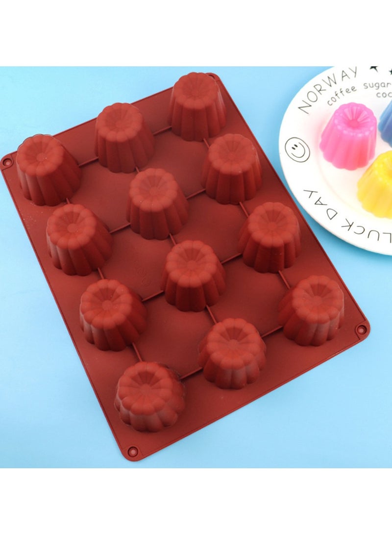 Canele Mold Silicone Canneles Rectangular Spiral Donuts Round Flat Love Heart Shape Cake Baking Pan - Image 1