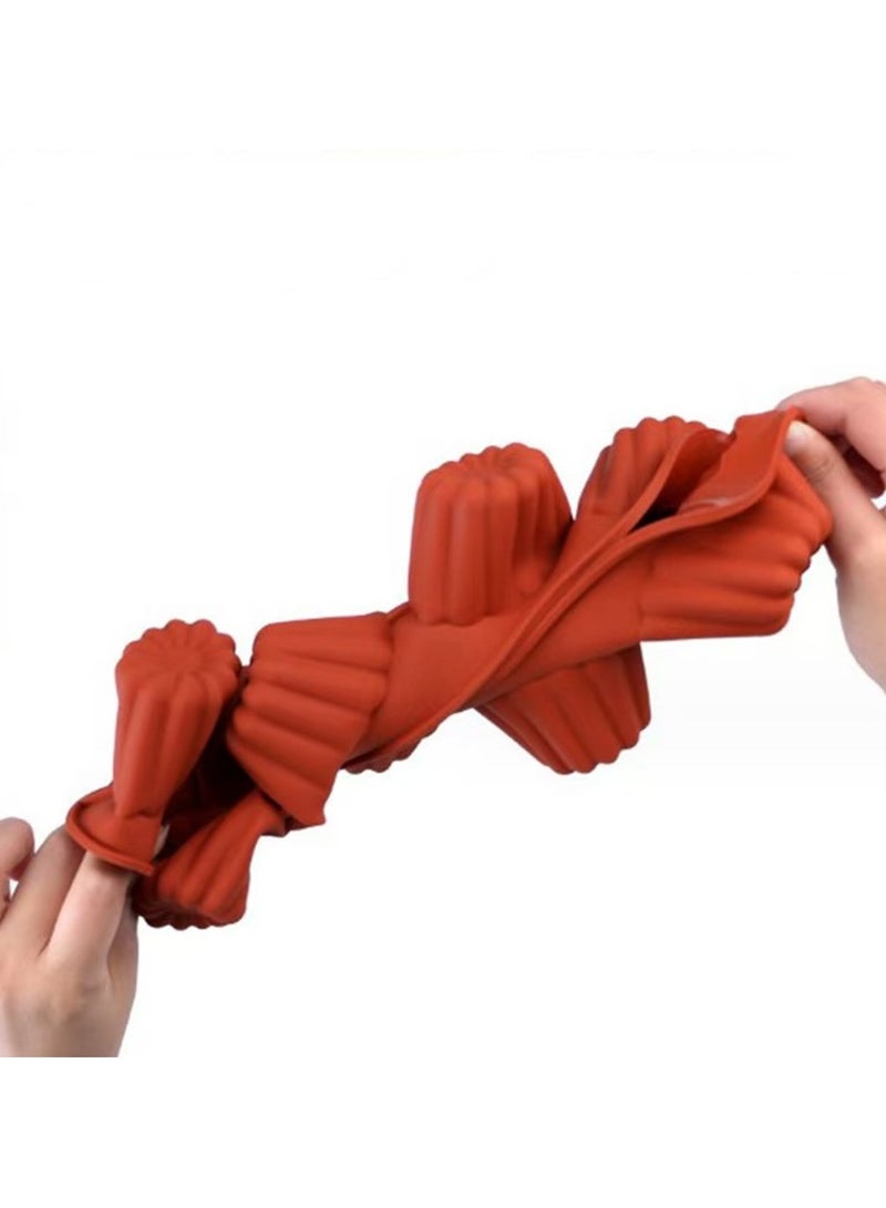 Canele Mold Silicone Canneles Rectangular Spiral Donuts Round Flat Love Heart Shape Cake Baking Pan - Image 5