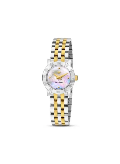 Guy Laroche Alex 22mm Women's Swiss Watch with White Mother-of-pearl Dial & Stainless Steel Bracelet