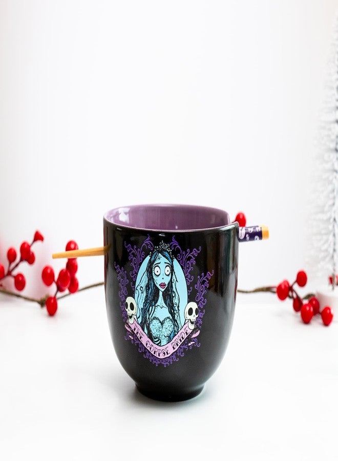 Silver Buffalo Tim Burton's Corpse Bride Emily Ceramic Ramen Dinnerware Set | Includes 20-Ounce Noodle Bowl and Wooden Chopsticks - Image 4