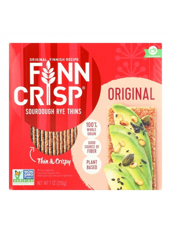 Finn Crisp Sourdough Rye Thins, Original Crispbread, 7 Ounce Boxes (Pack Of 9) - Image 2