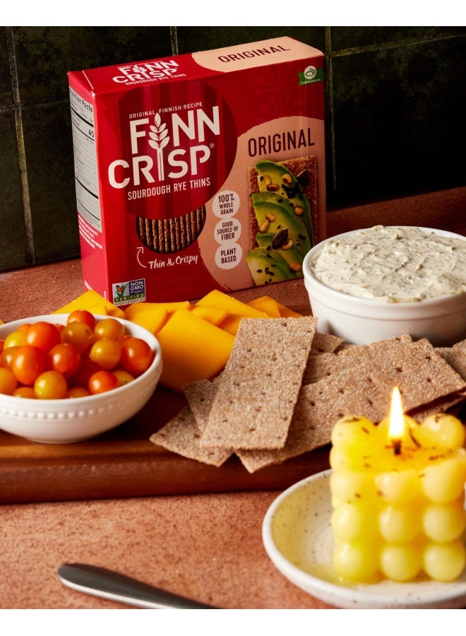 Finn Crisp Sourdough Rye Thins, Original Crispbread, 7 Ounce Boxes (Pack Of 9) - Image 4
