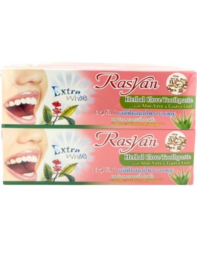 Rasyan Herbal Clove Toothpaste with Aloe Vera & Guava Leaf 100g – Fresh Breath Whitening Toothpaste for Gum Care - Image 1