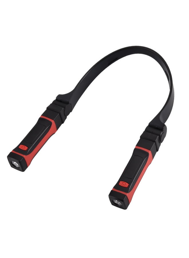 Loquat LED Hanging Neck Lamp Reading Lamp Outdoor Night Running Riding Night Fishing Camping Lamp Lighting Magnetic Work Lamp-Color:Red And Black Usb Charging Model - Image 5
