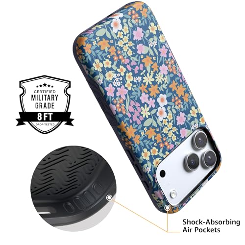 Casely iPhone 17 Pro Case | Full Bloom | Navy Floral | Bold Protective Design | Compatible with MagSafe - Image 4