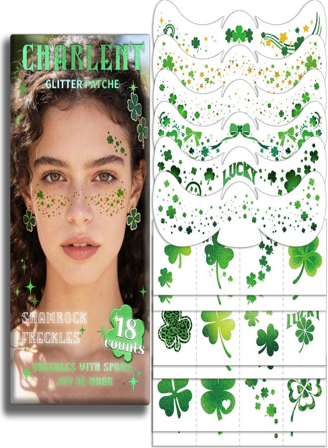 CHARLENT Glitter Shamrock Freckles Face Tattoos - Image 1