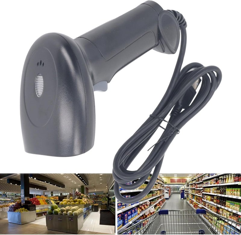ماسح باركود USB سلكي للرموز الخطية والثنائية الأبعاد وQR مزود بوحدة معالجة مركزية 32 بت، قارئ محمول متوافق مع Linux وOS X، مسح تلقائي وتخزين 40,000 باركود للمستودعات و - Image 5