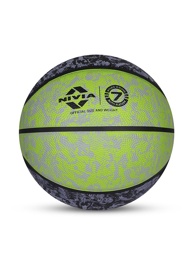 Nivia - Graffiti Moulded Basketball | Size: 7 | Material: Rubber | Suitable for Hard Surface | Ideal for Intermediate, Training, Competition | Machine Stitched | Butyl Bladders - Image 1