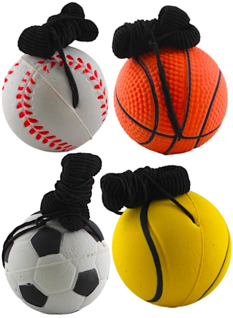 Toy Box Bouncy Soft Wrist Ball for kids football,basketball,tennis ball,baseball -4pcs - Image 1