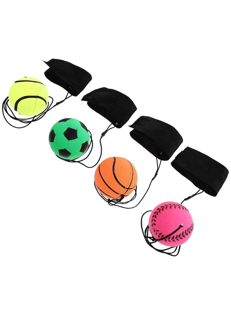 Toy Box Bouncy Soft Wrist Ball for kids football,basketball,tennis ball,baseball -4pcs - Image 2