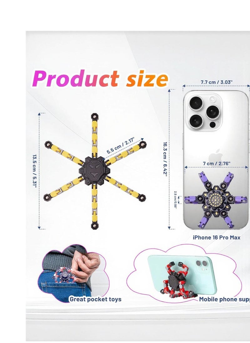 null - Transformable Fidget Spinners 4 Pcs for Kids and Adults Stress Relief Sensory Toys for Boys and Girls Fingertip Gyros for ADHD Autism for Kids Valentines Day Gifts (Fidget Toy 4pc) - Image 1