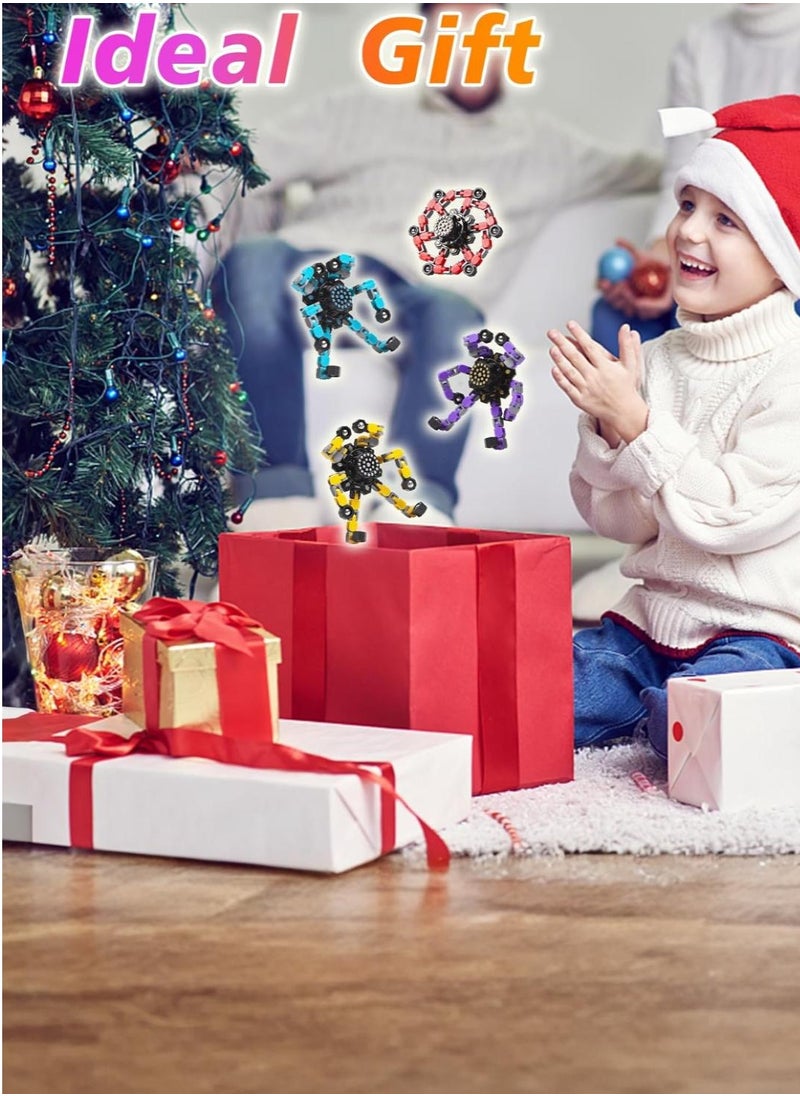 null - Transformable Fidget Spinners 4 Pcs for Kids and Adults Stress Relief Sensory Toys for Boys and Girls Fingertip Gyros for ADHD Autism for Kids Valentines Day Gifts (Fidget Toy 4pc) - Image 1