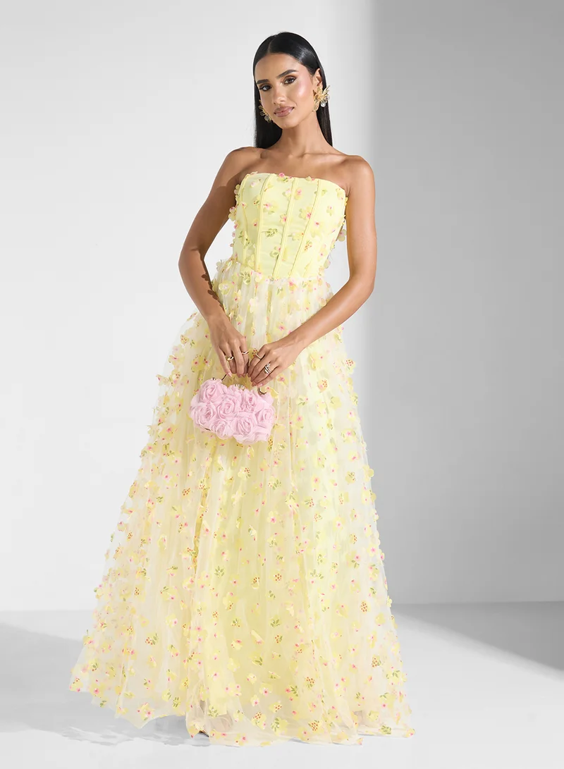 Ginger Boutique Floral Tulle Corset Dress