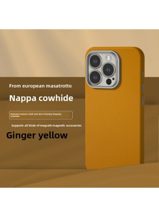 All-inclusive Fine Leather Case MagSafe Magnetic Application IPhone14pro Max Apple 15 Phone Case 13 Solid Color-Color:XYM Fine Texture Ginger-Applicable Model:13pro (without Packaging) - pzsku/ZAF3284E2576F969F15BFZ/45/1744873094/89e71e5a-eee7-40c7-8c06-40f3f81dcfd0
