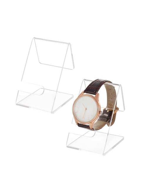 2 x Acrylic Watch Display Stand, Clear Jewellery Monitoring Rack, Single Watch Display Stand for Bracelet Watch, 5 x 4.5 x 6.3 cm