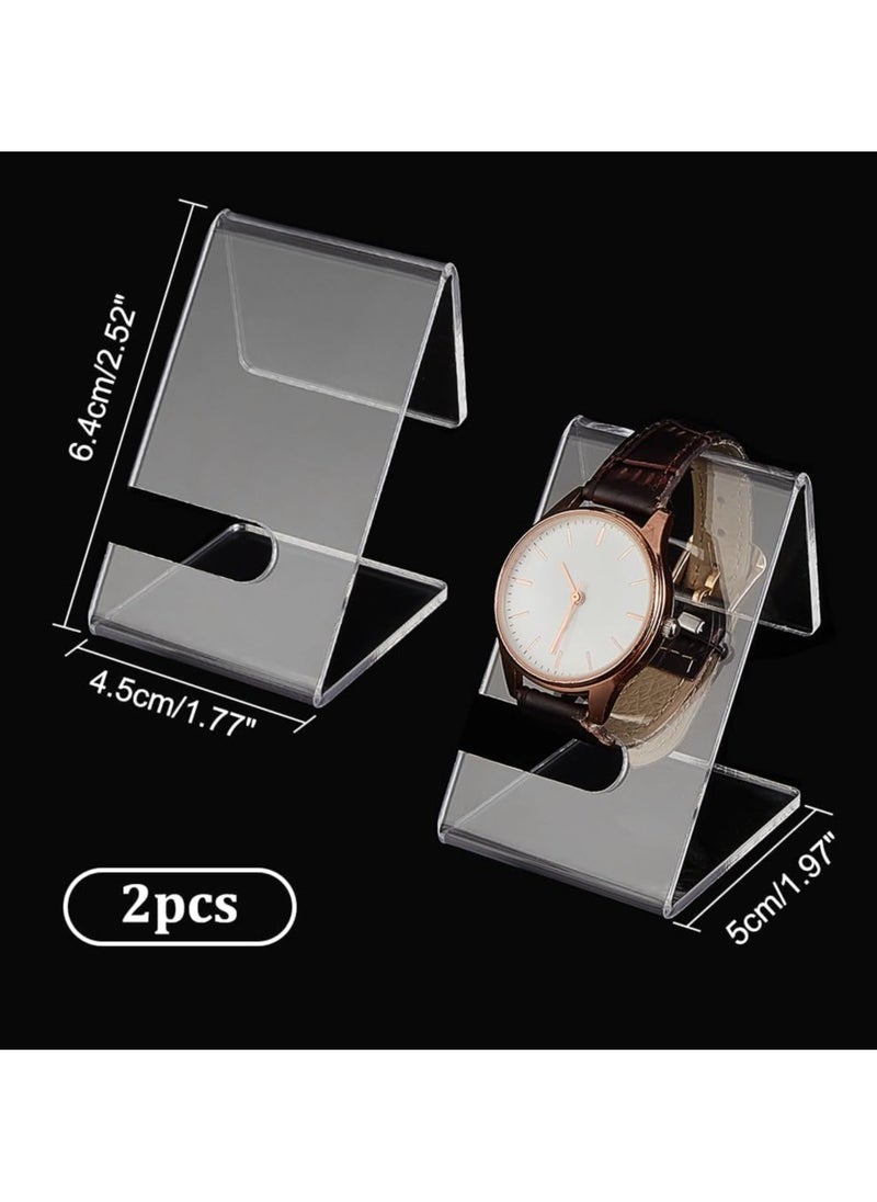 TPGP - 2 x Acrylic Watch Display Stand, Clear Jewellery Monitoring Rack, Single Watch Display Stand for Bracelet Watch, 5 x 4.5 x 6.3 cm - Image 1