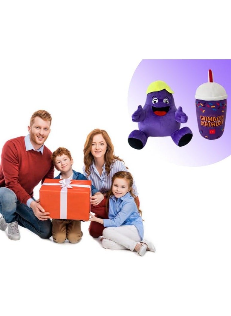 Gerenic Grimace Plush, 2PCS Grimace Shake & Yellow Hat Plush Toy, Stuffed Animal Toy, Game Doll Toy for Anime Fans, Perfect Gift for Boys and Girls  - Image 5