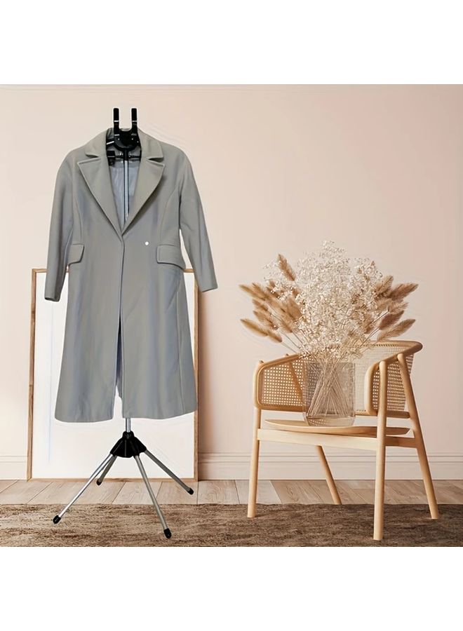 حامل تجفيف قابل للطي أسود مع أذرع دوارة 360 درجة ورف كي ثقيل قابل لضبط الارتفاع - Image 3