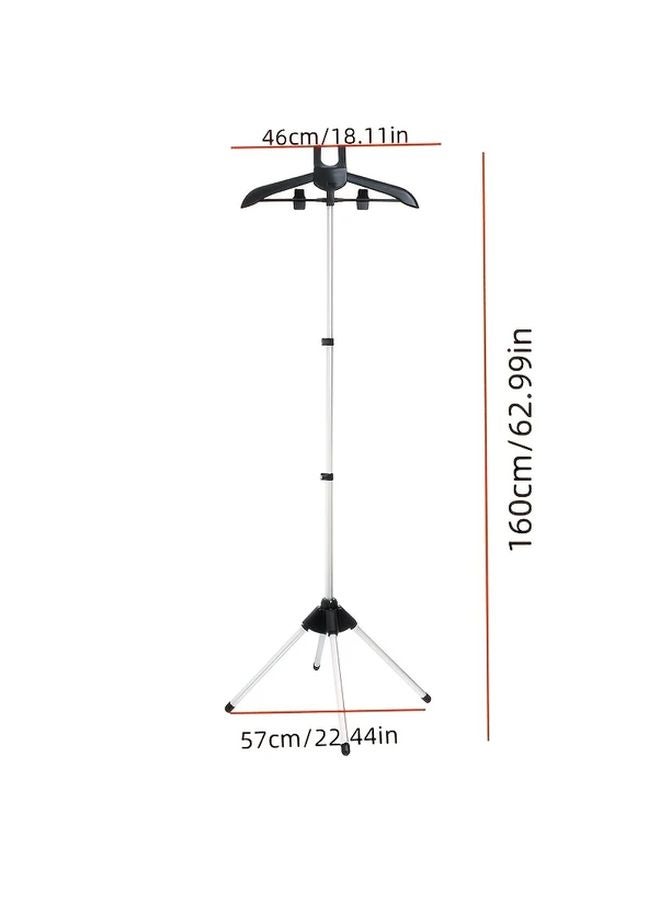 حامل تجفيف قابل للطي أسود مع أذرع دوارة 360 درجة ورف كي ثقيل قابل لضبط الارتفاع - Image 4