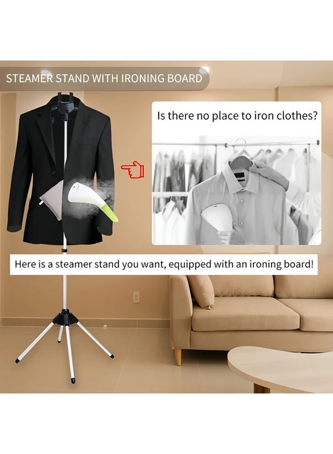 حامل تجفيف قابل للطي أسود مع أذرع دوارة 360 درجة ورف كي ثقيل قابل لضبط الارتفاع - Image 5