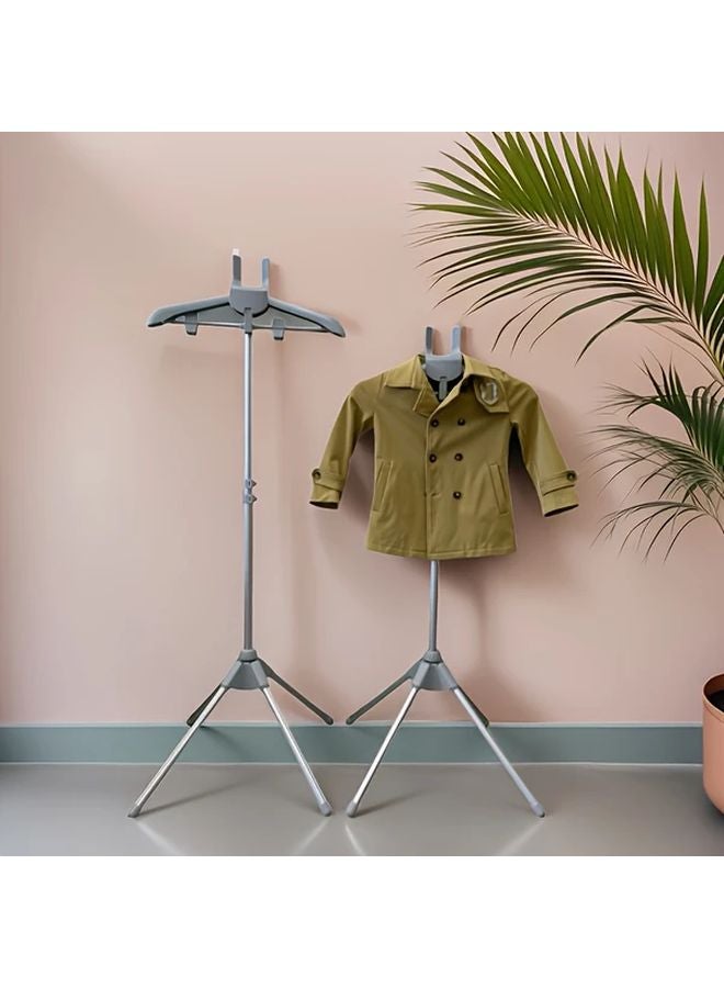 حامل تجفيف قابل للطي أسود مع أذرع دوارة 360 درجة ورف كي ثقيل قابل لضبط الارتفاع - Image 2