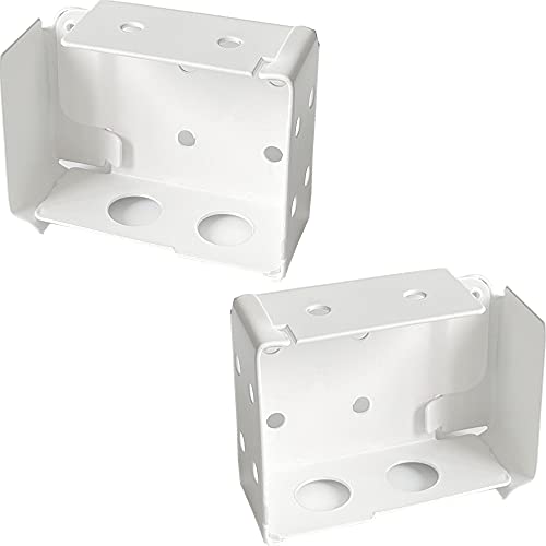 Cutelec 2pcs Box Mounting Bracket for Low Profile Horizontal Blinds with 1-3/4" x 2 1/2" Headrail - White Color - Image 1