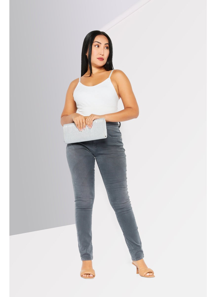 DIESEL - Women Skinny Fit D-Strukt Stretchable Jeans, Smoked Black - Image 1