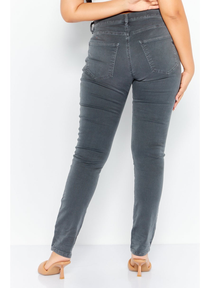 DIESEL - Women Skinny Fit D-Strukt Stretchable Jeans, Smoked Black - Image 1