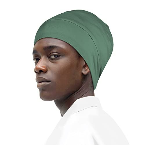 Fittia Satin Hair Bonnet for Sleeping, Silky No Frizzy for Curls Care, Adjustable Strap for Non-Slip, Dreadlocks Cap for Women&Men Military Green - Image 1
