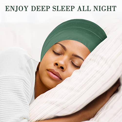 Fittia Satin Hair Bonnet for Sleeping, Silky No Frizzy for Curls Care, Adjustable Strap for Non-Slip, Dreadlocks Cap for Women&Men Military Green - Image 3