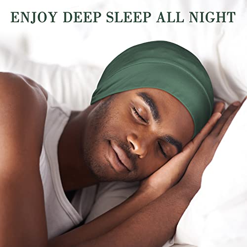 Fittia Satin Hair Bonnet for Sleeping, Silky No Frizzy for Curls Care, Adjustable Strap for Non-Slip, Dreadlocks Cap for Women&Men Military Green - Image 5