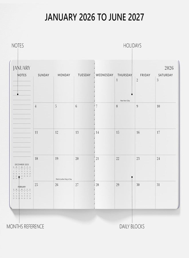 Jotsome Monthly Planner 2026-2027, Jotsome 18 Months Calendar Planner from January 2026 to June 2027, 8.5"x11", Stitched Binding, Soft Cover, Daily Monthly Personal Planner for School Plan, Study and Schedule, Bluebird - Image 2