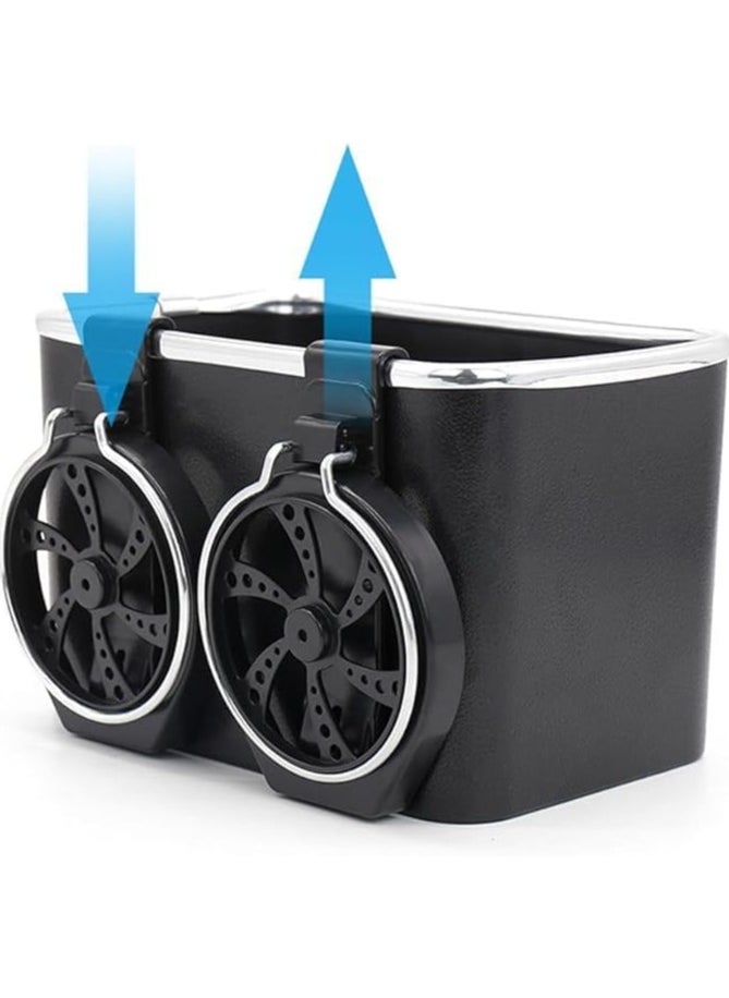 Generic - Car Armrest Storage Box with 2 Foldable Cup Holders, Multifunctional Console Box - Image 1