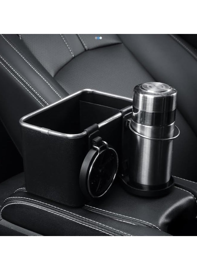 Generic - Car Armrest Storage Box with 2 Foldable Cup Holders, Multifunctional Console Box - Image 1