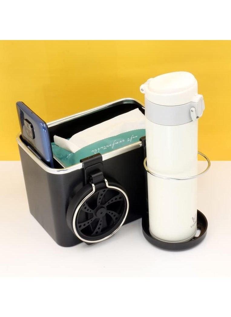 Generic - Car Armrest Storage Box with 2 Foldable Cup Holders, Multifunctional Console Box - Image 1