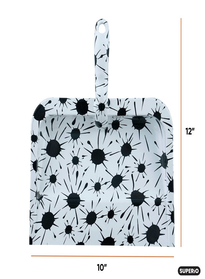 Superio Splash Design Dustpan, Black and White Splash Print Heavy Duty Dustpan for Home, Kitchen Broom Sweeping by Superio - Image 2