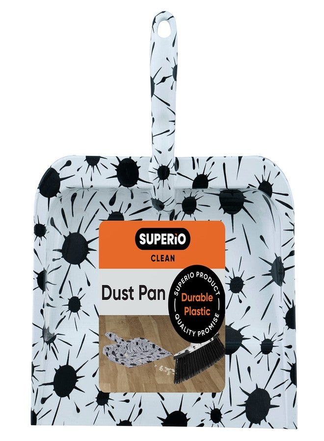 Superio Splash Design Dustpan, Black and White Splash Print Heavy Duty Dustpan for Home, Kitchen Broom Sweeping by Superio - Image 1