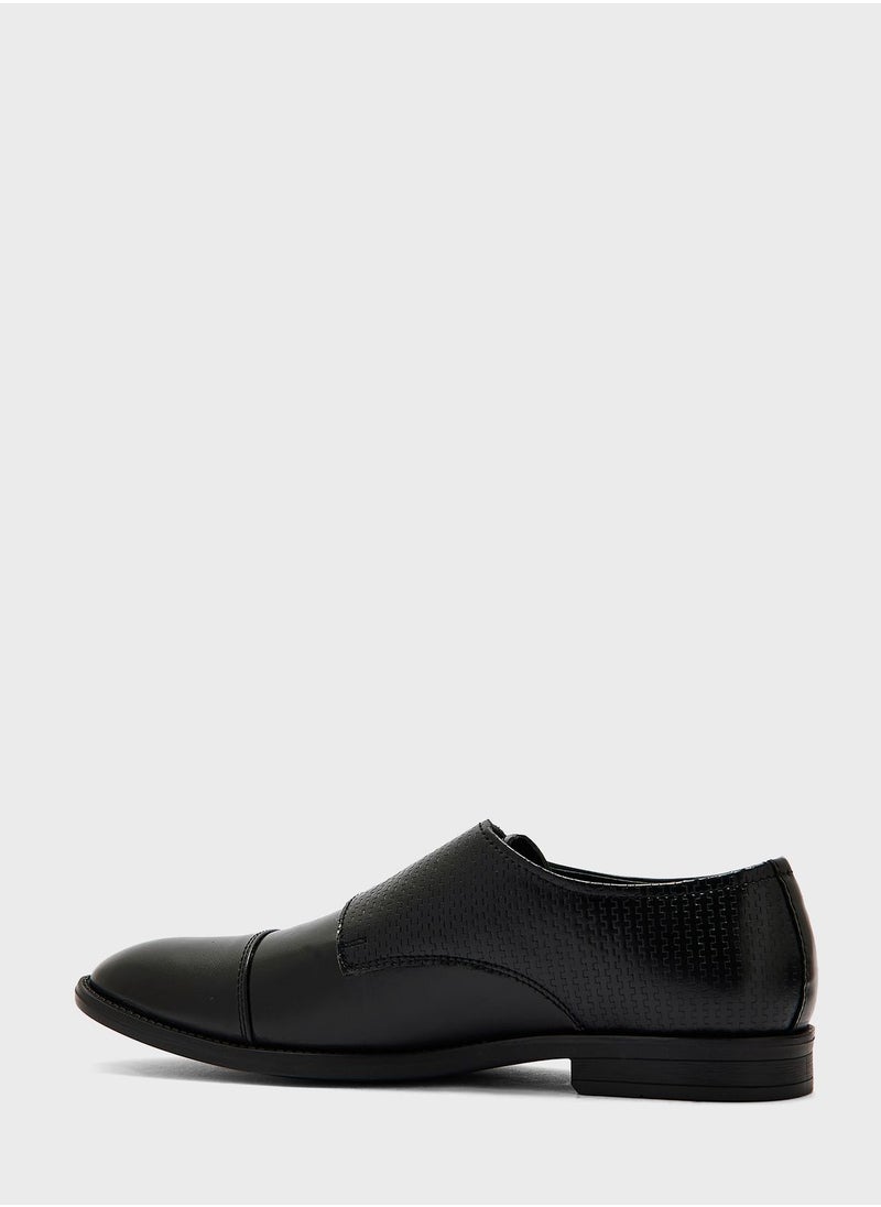 Robert Wood - Textured Monk Strap Formal Slip Ons - Image 1