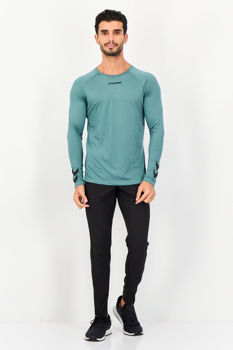 Hummel قمصان تدريب طويلة الأكمام للرجال، خضراء فاتحة - Image 2