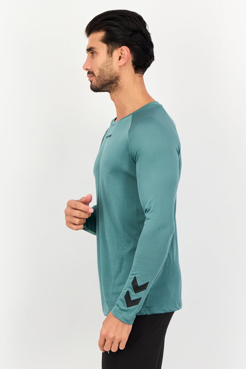 Hummel قمصان تدريب طويلة الأكمام للرجال، خضراء فاتحة - Image 4